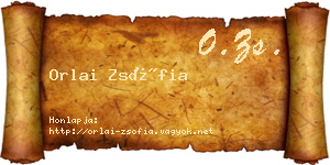 Orlai Zsófia névjegykártya
